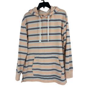 Mens Zine Stripe Hoodie Shirt Top 0333 Size Medium M Long Sleeve Pocket